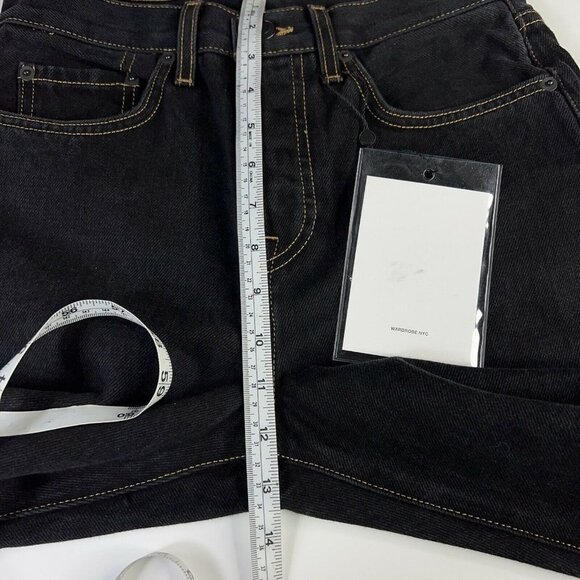 Wardrobe.NYC Womens Slim Skinny Jeans Black Wash Pockets Button Fly Denim 26 New - Picture 10 of 12